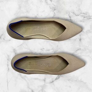 Rothy's Cream Flats with Blue Accent